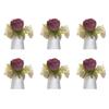 Pack of 6 Realistic Flower Napkin Rings Table Decorations for Wedding Banquets