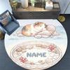 Custom Name,Beach Animals pattern round rug,Carpet Rug for Living Room Bedroom Playroom ,Non-slip Floor Mat,Holiday Gifts and Birthday Gifts.