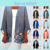 Casual Printed Womens Retro Fashion Lightweight Medium Length Jacket Cardigan