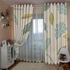 High Density Blackout Curtains, Small Fresh Cartoon Green Plant 3D Digital Printing Blackout Curtains