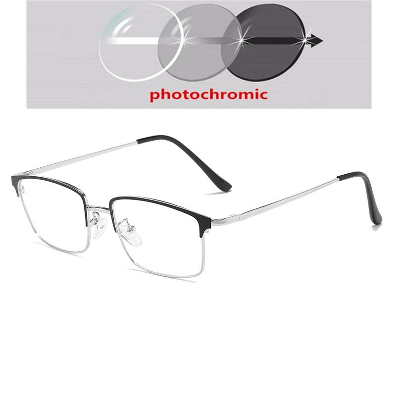 0 -0.5 -0.75 To -6.0 Blue Light Blocker Prescription Glasses For The Nearsighted Women Men Square Myopia Photochromic Spectacles