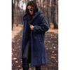 Autumn and Winter Fashion Long Solid Color Long Sleeve Stuffed Women's Coat