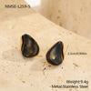Color Retro Amber Resin K Gold Earrings French Light Luxury ins Premium Maillard Stud Earrings Women