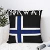 Norway with Norwegian Flag Colors Pillow Cover Square Cushion Cover Vintage Pillow Case For Sofa Home Decor