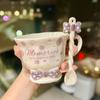 Girls' High Looking Bow Ceramic Mug Girl's Heart Home Breakfast Milk Cup Goblet Souvenir