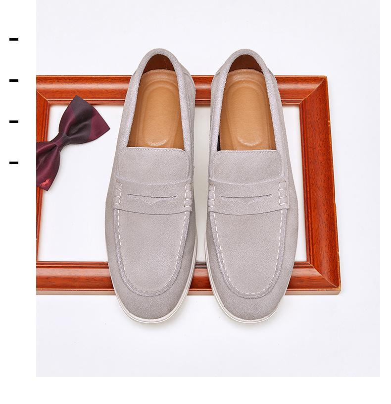 Men's British-Style Suede Nubuck Loafers - Slip-On Casual Shoes