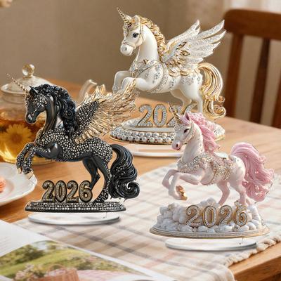 Acrylic Horse Ornament 2D Flat Horse Tabletop Decoration Collectible Colorful Horse Centerpiece for Year of The Horse New Year Living