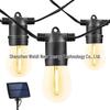 Solar LED S14 String Lights - Choose 12, 15, or 20 Lights - Fine Wire, Flat Head Plastic Bulbs, Outdoor Waterproof Decoration.