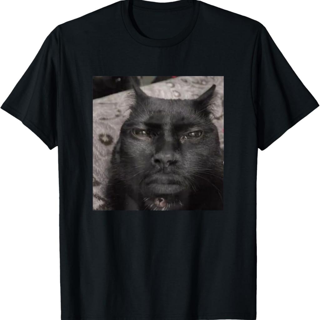 Lustiges Katze mit Menschengesicht Meme T-Shirt