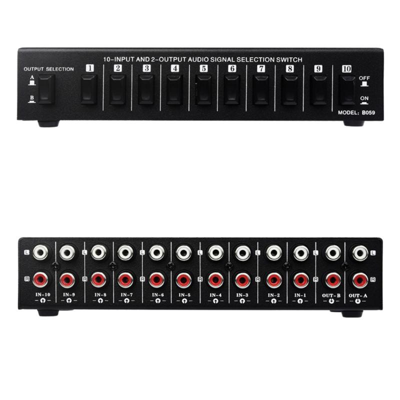 10 in 2 out/2-In 10-Out Sound Signal Selection Switcher Switching Comparator Double Way Easy Switching 10Hz-50KHz