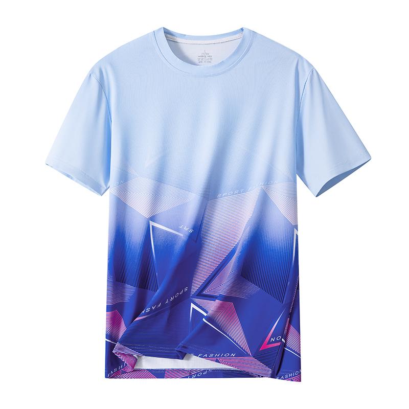 Men s Running Elastic Men s Top Quick-drying T-shirt 2XL синий