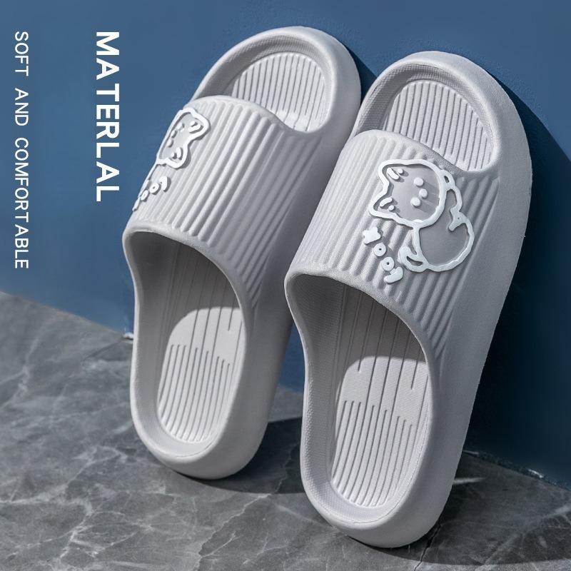 

2 пары тапочек в мультяшном стиле для пар, всесезонные, 2025 новинка, для дома, ванной, нескользящие, с высокой эластичностью и амортизацией, мужские тапочки 40-41