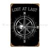 Broken Compass Camping Metal Signs Cave Personalized Club Club Bar Design Tin Sign Poster