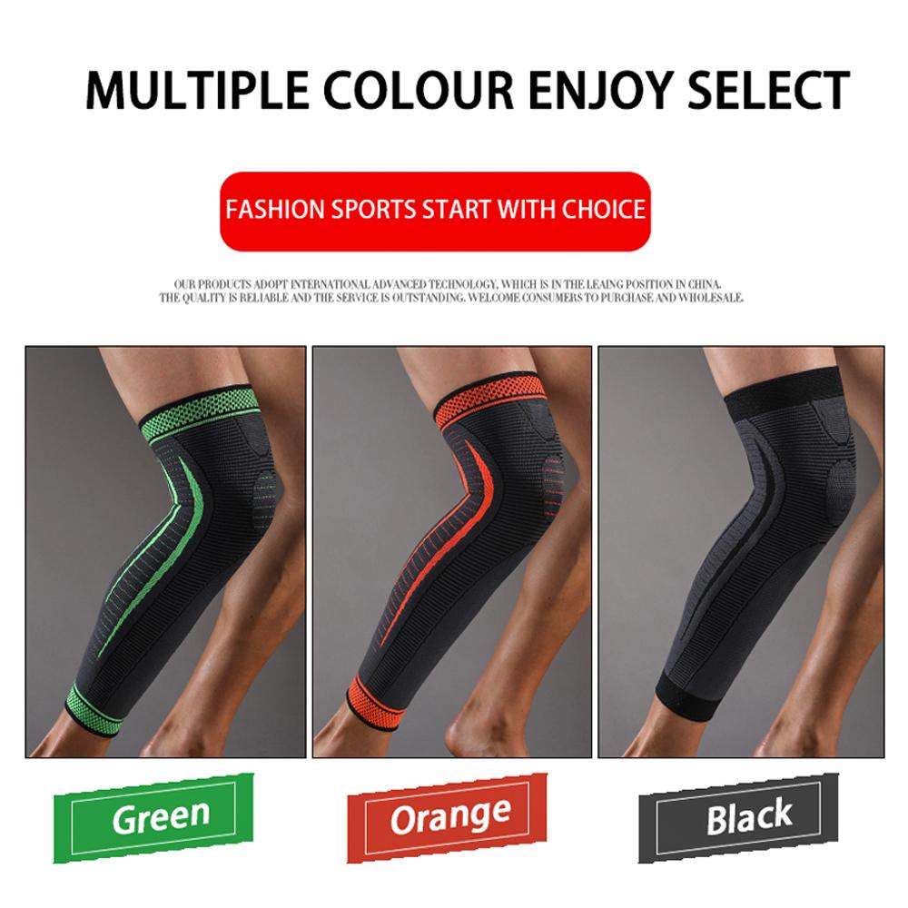 1/2 Pcs Sport Full Leg Compression Sleeves Long Knee Support For Cycling Running Basketball Weightlift Workout Joint Pain Relief