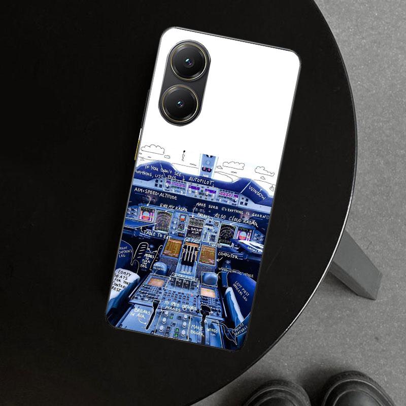 

Aviation Aeroplane Pilot Cockpit Phone Case Cover for Xiaomi Poco X6 X5 X7 Pro F7 Ultra Redmi 15C 15 13C 13 12C 12 10C 10 10A 9C Xiaomi Poco F7 Pro
