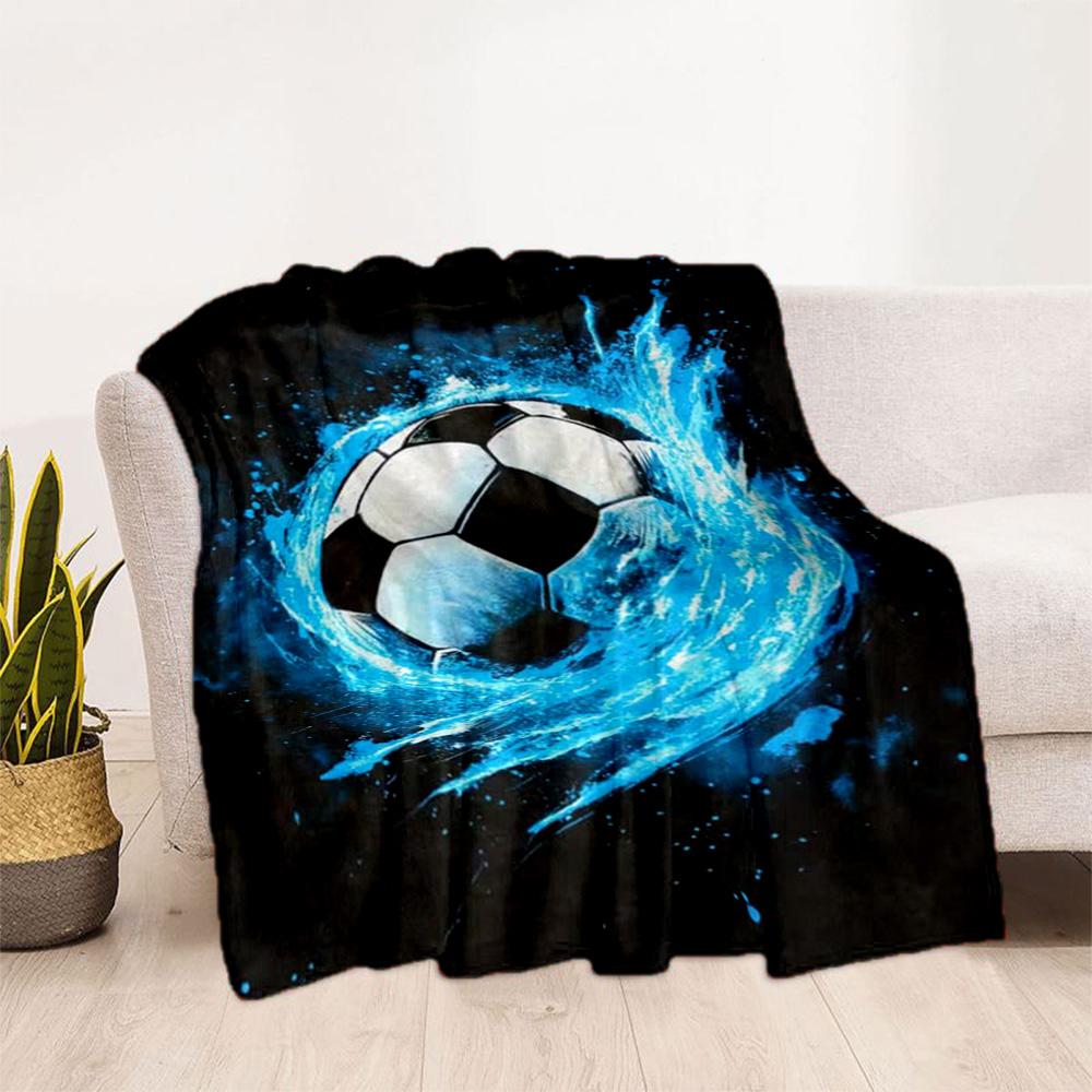 1pc Soccer Ball blanket Soft Warm Lightweight Perfect for Travel Camping Picnics Sofa Office Bed Living Room Ideal Gift for Friends and Family