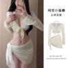 Weißer Mondschein Bikini Getrennt Vier-teilig Koreanisch Sexy Internet-Berühmtheit Urlaubs-Badeanzug Damen