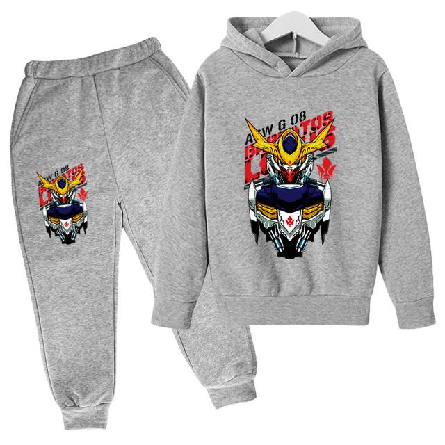 2025 Gundam Casual Kids Clothes 2 Piece Hoodies Set Clothing Cool Girls Clothing Boys Tracksuit Children Baby Clothes