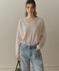 Poyueoaijeuonli If Stripe V-Neck Knit (Pink)