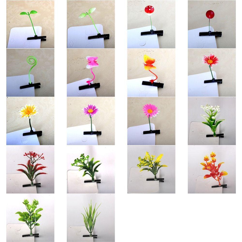 1Pair Simulation Bean Sprout Hair Clip Mushroom Cartoon Duckbill Clips Flower Plant Hairpins  Daily