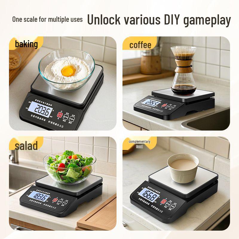 High-Precision Rechargeable Kitchen Scale - Small, Electronic, and Ideal for Home Cooking.