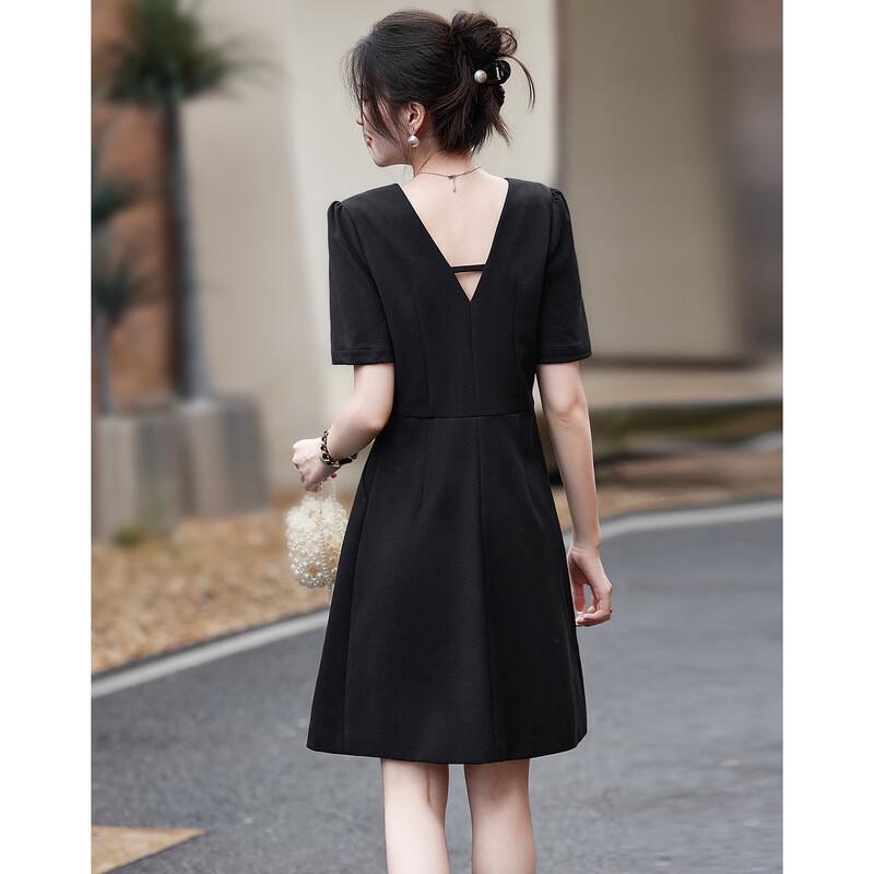 Demana Elegant Knit A-Line Dress with Back Cutout XL