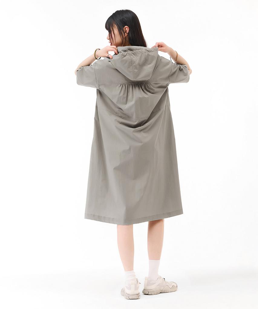 CHASECULT Women'S Lightweight Hooded Short Sleeve Dress - Grey