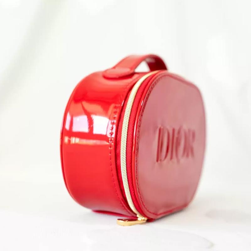 DIOR red handheld cosmetic bag toiletry bag portable