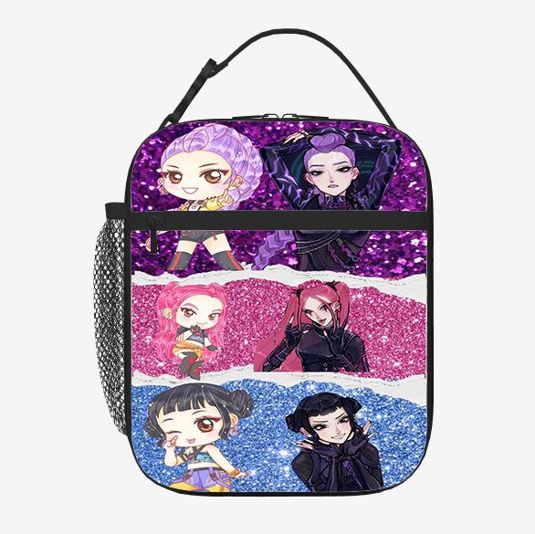 Elementary School Student Card Kpop Demon Hunter Thermal Insulation Bag Portable Outdoor Picnic Bag Children'S Lunch Box Bag Lunch Bag