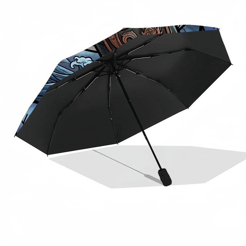 Hammer Glass Pattern Umbrella, Portable and Foldable Design, 8 Ribs, a Casual Accessory for Halloween, Christmas, and Birthday Gifts.