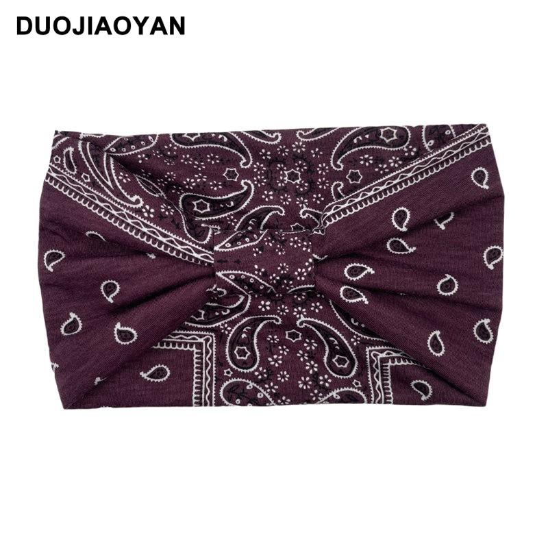 Knot Headband, Color Blocked Pattern Printed Sports Headband, Fashionable Polka Dot Wide Edge Elastic Headband