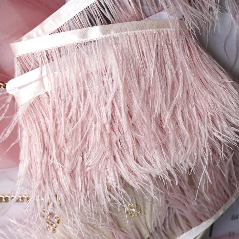 Verschlüsselter Federstoffstreifen 10-13 cm Straußenhaar Stoffkante Kleid Lateintanzrock Stoffband Hut Dekorationsmaterial