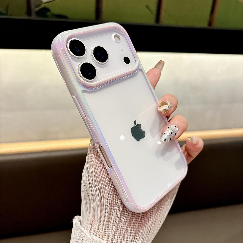 Luxury Laser Gradient Clear Case for IPhone 14 13 12 15 16 17 Pro Max 16 Plus Air Transparent Shockproof Bumper Protective Cover
