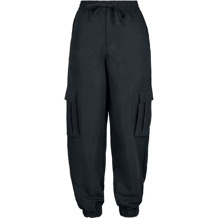 Pantalon Cargo - URBAN CLASSICS - Viscose Twill - Coupe Cargo - Taille Standard - Noir