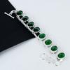 Grüner Turmalin Edelstein Handgemachtes 925 Sterling Silber Armband, Grünes Turmalin Armband für Frau, Unisex Armband, Wattegeschenke