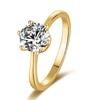 Versatile S925 Sterling Silver Inlaid 1 Carat Moissanite Wedding Ring Single Six-Claw Round Mozzarella Ring