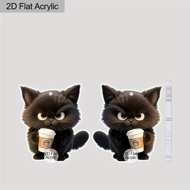 2D Flat Cute Acrylic Animal Earrings Funny Cartoon Animal Charm Earrings Halloween Mug Cat Earrings Women Creative Jewelry Gifts