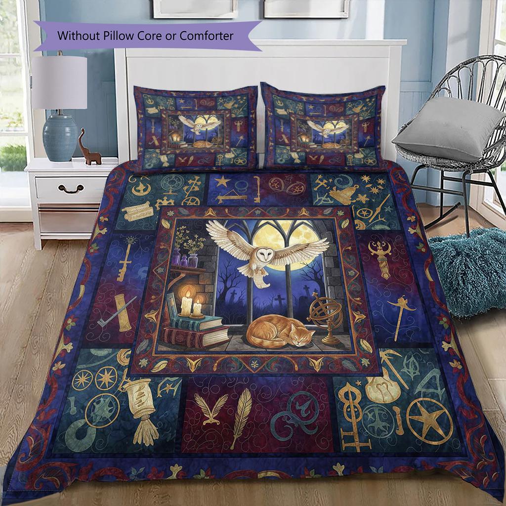 Cartoon Pattern Bedding Quilt Set Quilt Cover Pillowcase Home Decoration Birthday Gift (1 * duvet cover + 2 * pillowcase, without core)