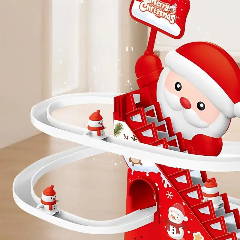 Christmas Santa Electric Toy Car - Battery Operated Fun Slide Track Car for Kids