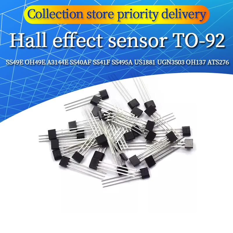 10PCS/lot SS49E OH49E A3144E SS40AF SS41F SS495A US1881 UGN3503 OH137 ATS276 Hall Element Hall Sensor Hall Effect Sensor TO-92