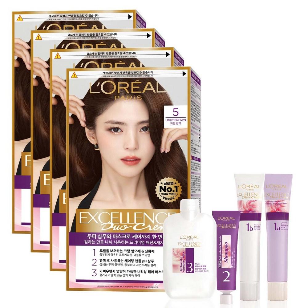 

Крем-краска для волос L Oréal Paris Excellence Duo, нет. 5 Светло-коричневый, 4 шт.