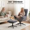 Relax Armchair With 130 Degree Reclining Function TV Armchair With Ottoman And Steel Frame Gray