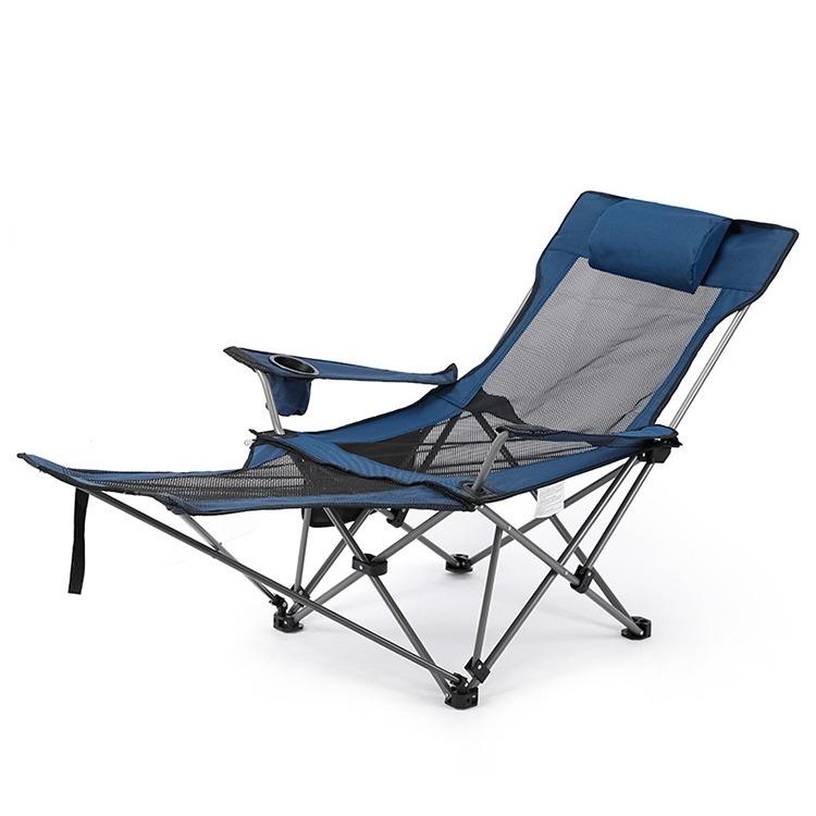 Camping Lounge Chair, Portable Reclining Camping Chair, Folding Camping Chair with Footrest,Headrest & Storage Bag