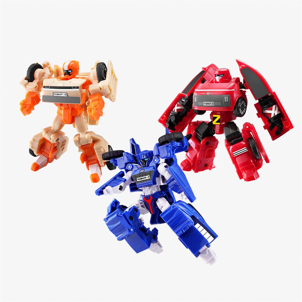 [young toys] Tobot Mini X+Y+Z Triple Pack Transformable Robot Figures (Hyundai Ioniq 5, Avante, Staria)