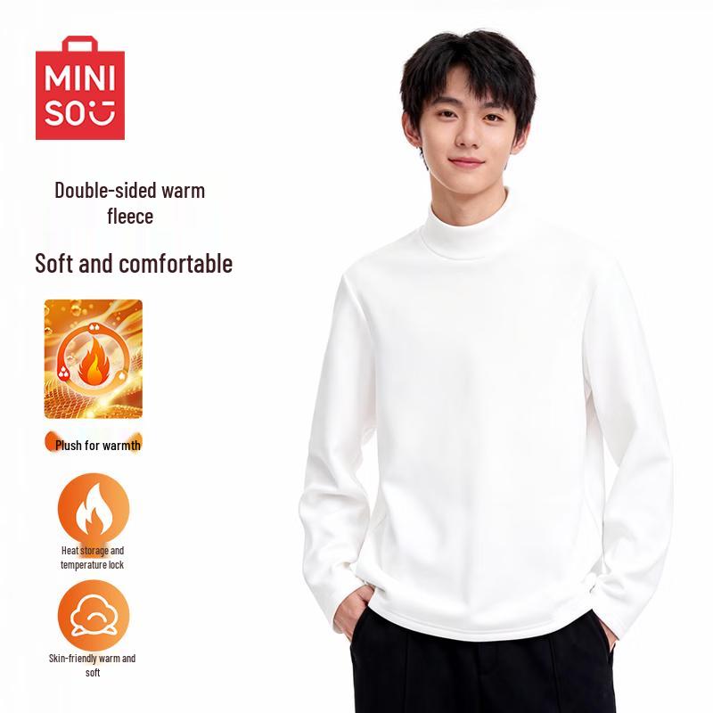 MINISO Men's Thermal Turtleneck Long Sleeve T-Shirt