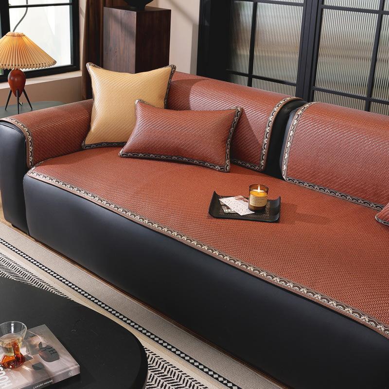 High-End Rattan Mat Sofa Cushion Summer Non-Slip Mat Cushion Summer Cool Ice Rattan Mat Sofa Cushion Cover