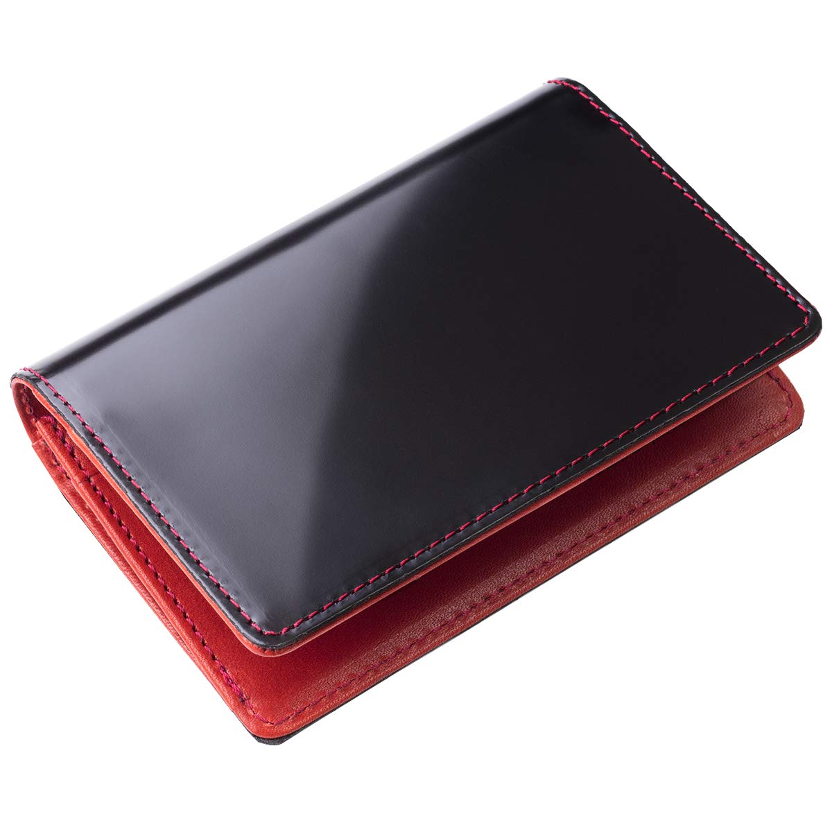 

Визитница из натуральной кожи Cordovan x Tochigi Leather Simple Bicolor Card Case Made in Japan x Dark [El Diablo] Мужская [EL-C3142] (Черный Красный)