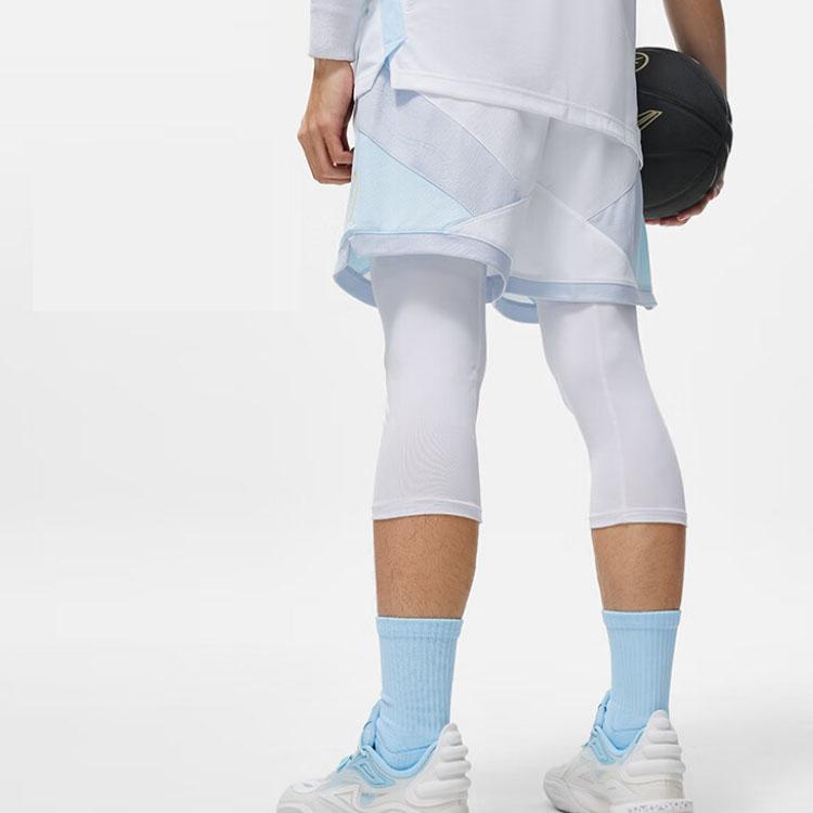 Li-Ning Wade Series Letter Print Drawstring Quick-Dry Basketball Shorts Men Bottoms Standard-White AAPT535-5