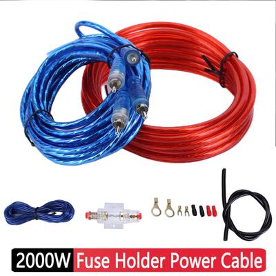 Fuse Holder Power Cable 2000W RCA Power Cable Fuse Kit 8GA Amplifier Installation Wires Car Subwoofer Cable for Car Modification
