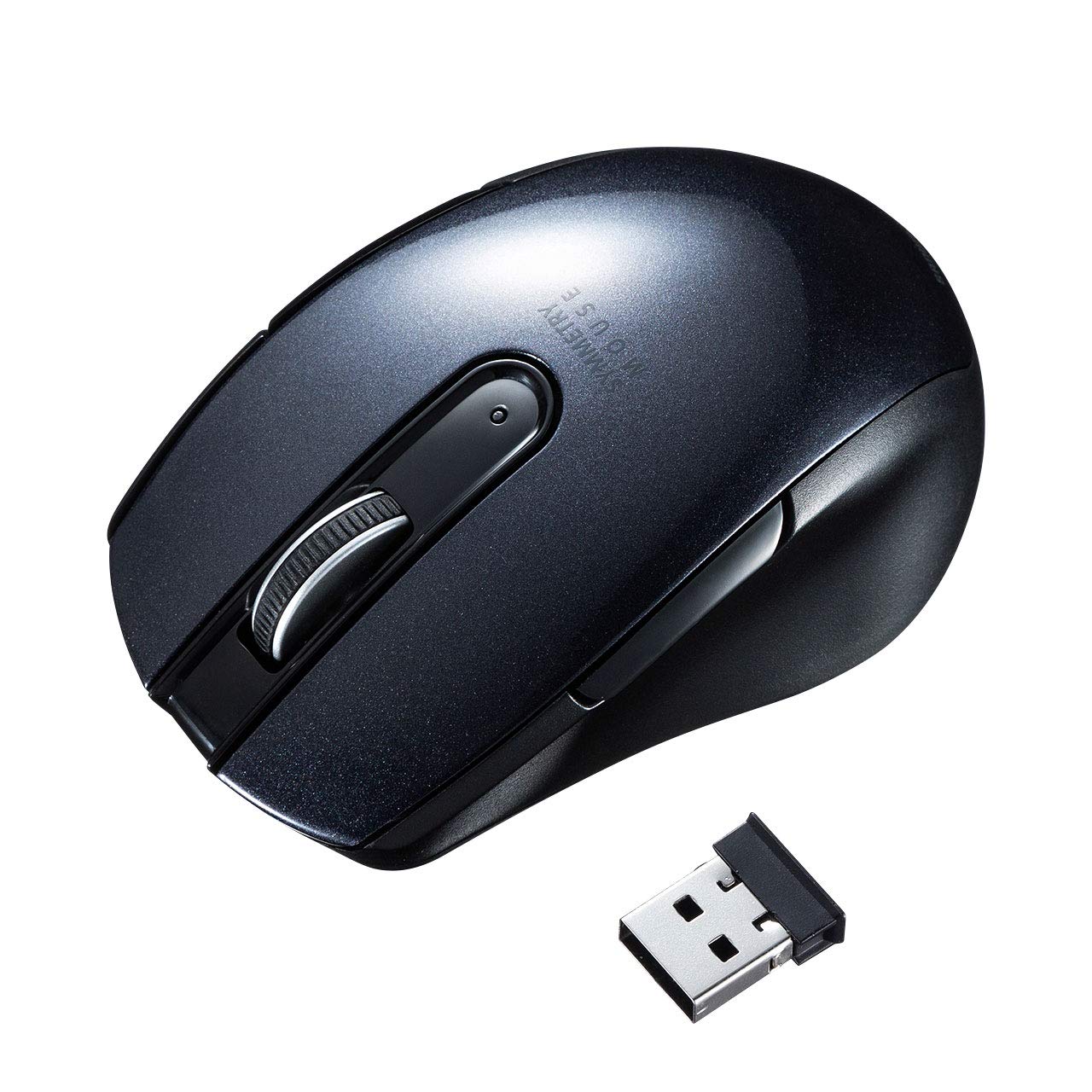 

Sanwa Supply Wireless Mouse, Blue LED, 5-Button, Symmetrical, 1600dpi (2-Level Switching), Compact, Black, MA-WBL170BK